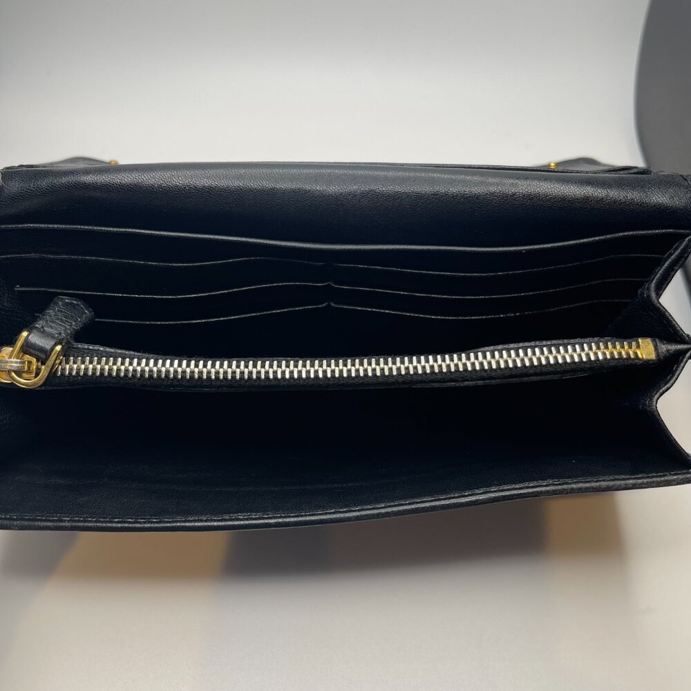 Prada Nappa Gaufre Leather Continental Wallet - Black - Preowned - Picture 8 of 14